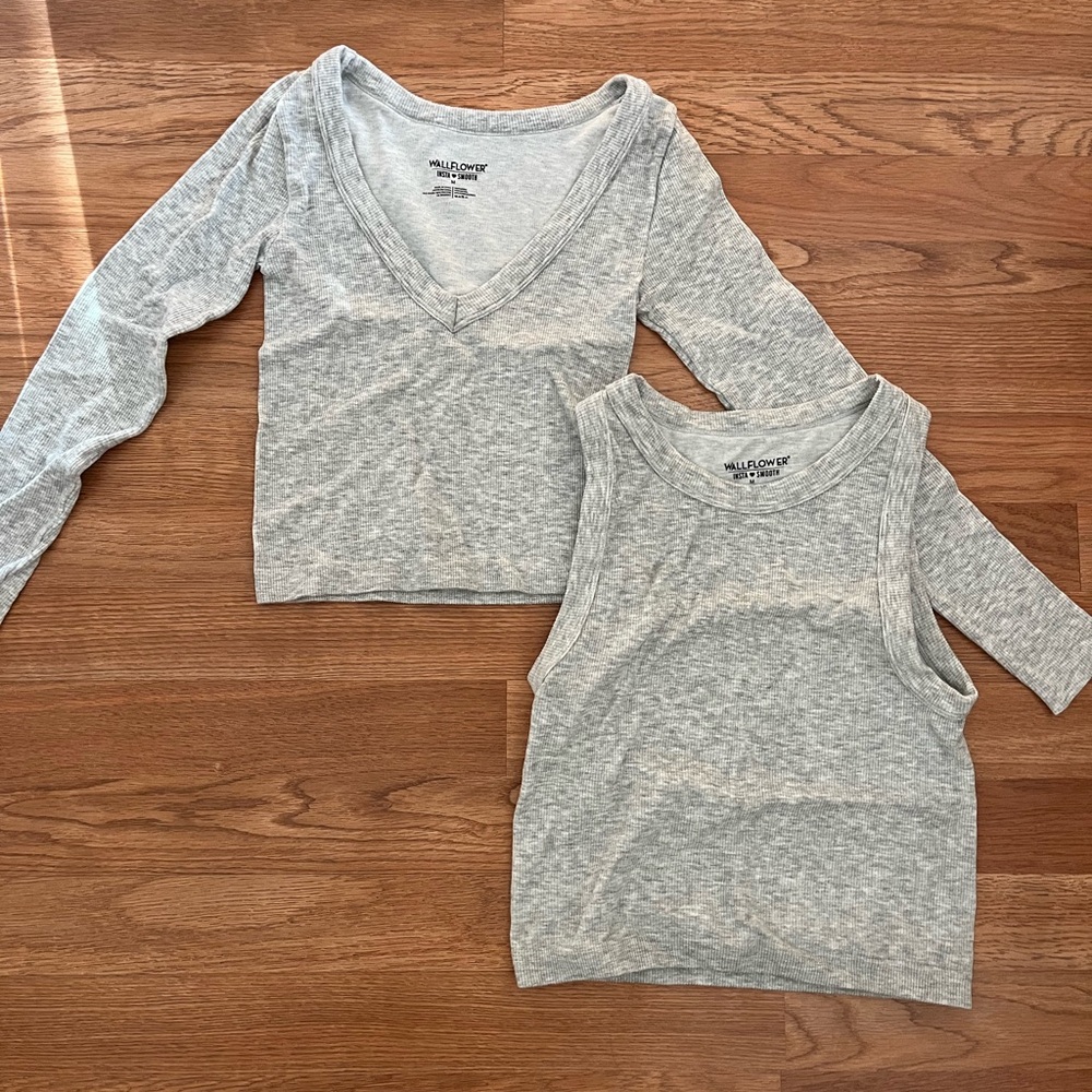 Wild Fable Gray Long Sleeve Tee and Tank - Matching set!
